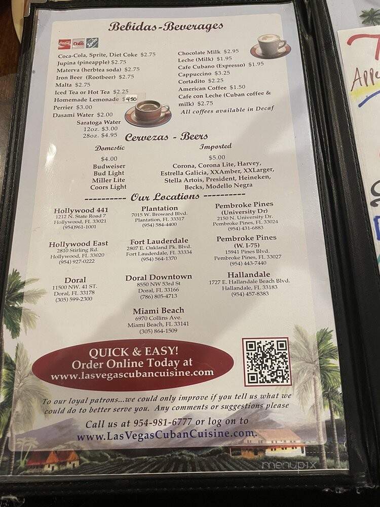 Las Vegas Cuban Cuisine - Plantation, FL menu_pic