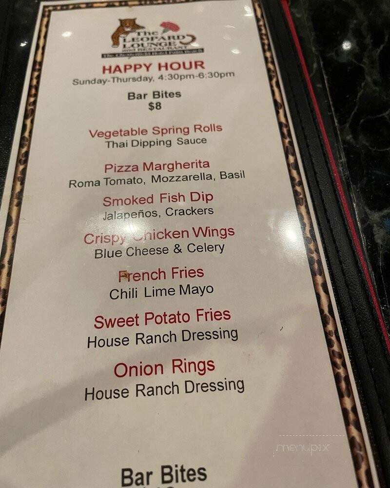 Leopard Lounge - Palm Beach, FL menu_pic