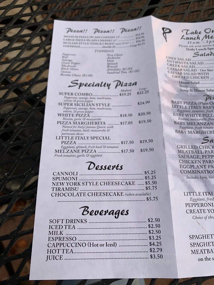 Little Italy Restaurant & Lounge - Tallahassee, FL menu_pic
