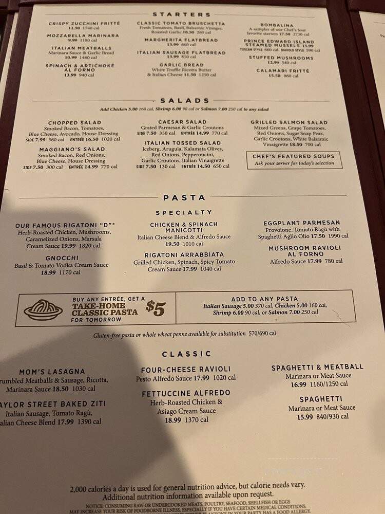Maggiano's Little Italy - Tampa, FL menu_pic