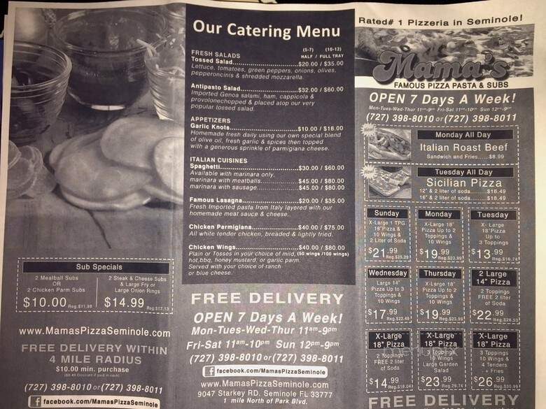 Mamma's Famous Pizza - Largo, FL menu_pic