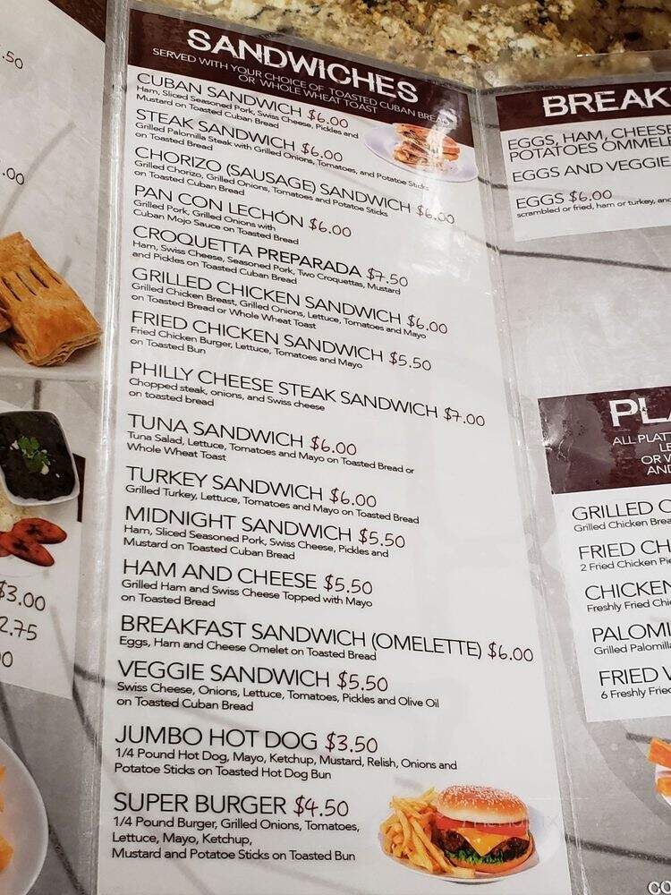 Manolo & Rene Cafeteria - Miami, FL menu_pic