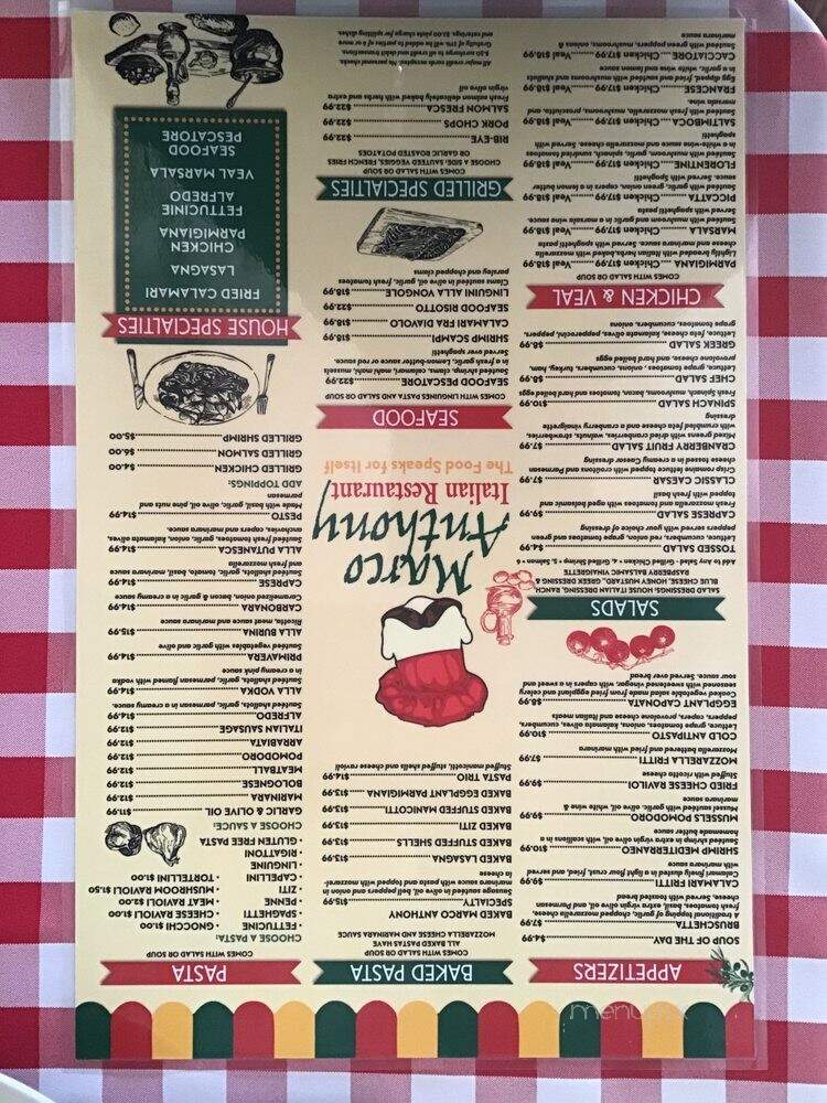 Marco Anthony Italian Restaurant - Ocoee, FL menu_pic