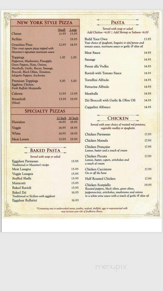 Massimio's Pizzeria Restaurant - Boynton Beach, FL menu_pic