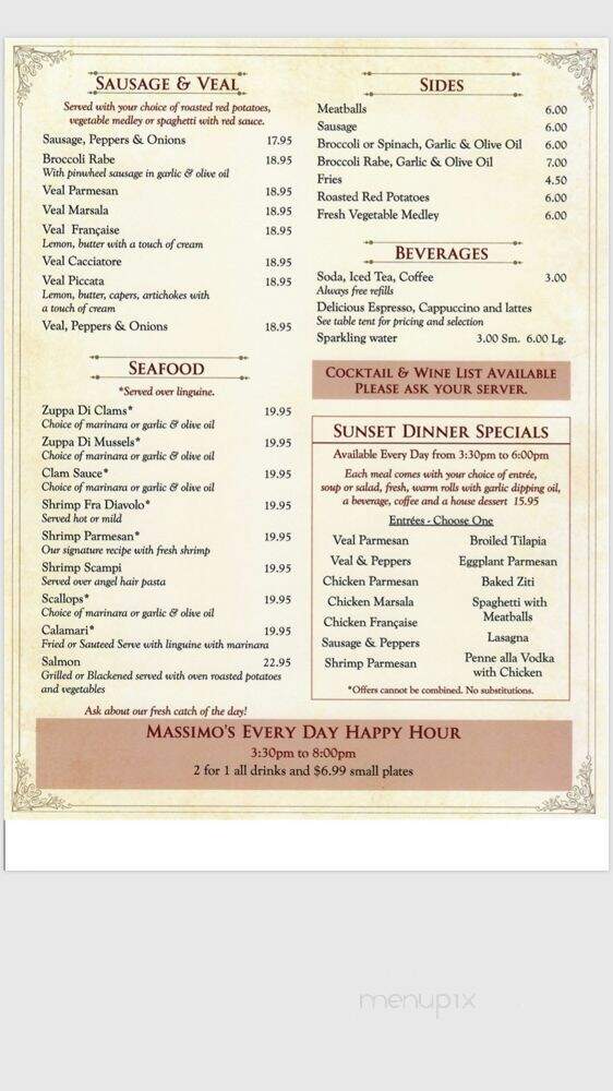 Massimio's Pizzeria Restaurant - Boynton Beach, FL menu_pic
