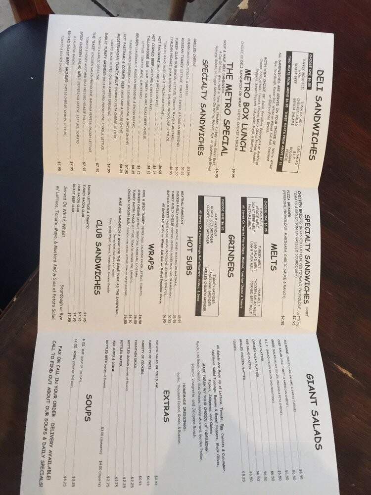Metro Deli Downtown - Tallahassee, FL menu_pic