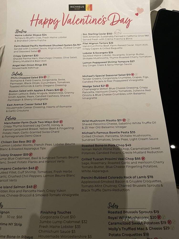 Michael's at Van Wezel - Sarasota, FL menu_pic