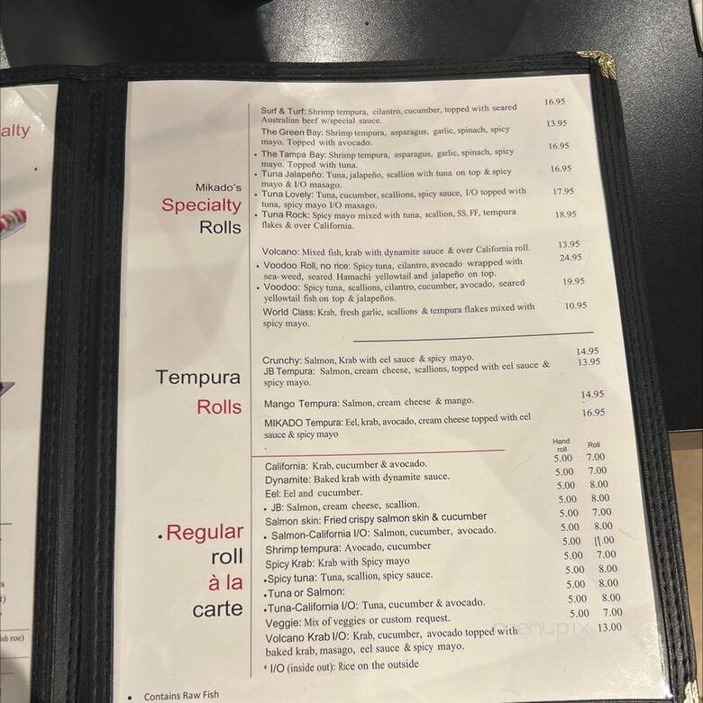 Mikado Japanese Restaurant - Oakland Park, FL menu_pic