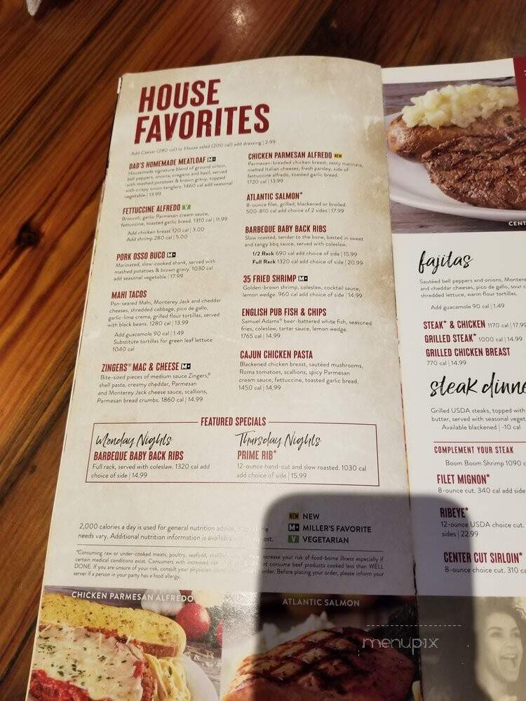 Millers Ale House - Sanford, FL menu_pic