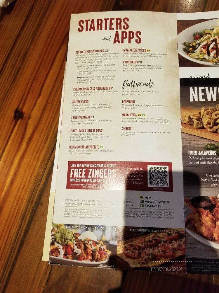 Millers Ale House - Sanford, FL menu_pic