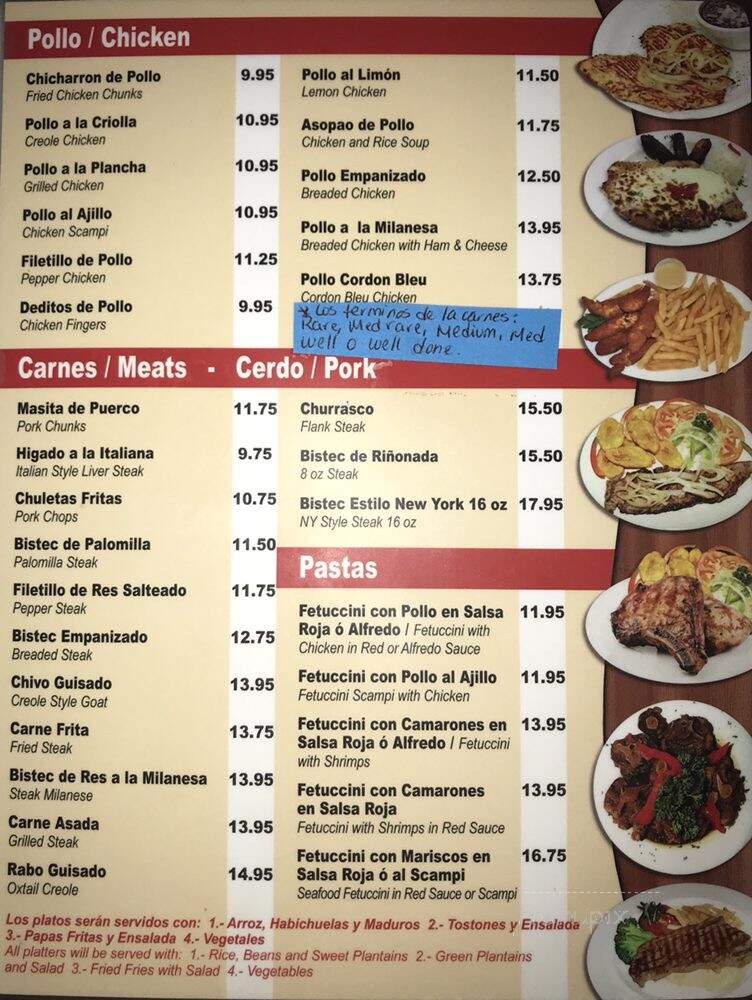 Milly's Restaurant - Miami, FL menu_pic