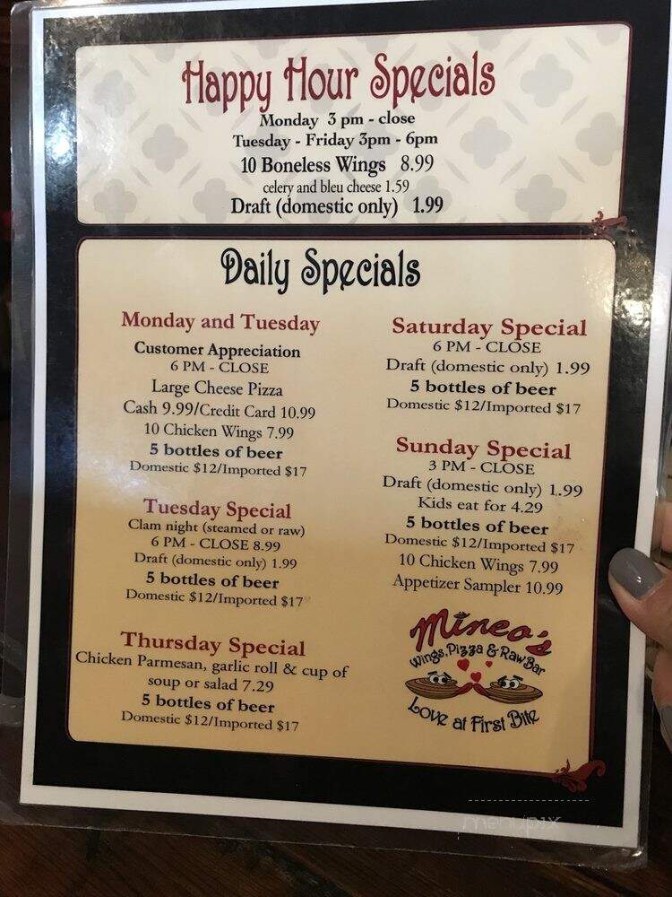 Mineo's Pizza Wings & Raw Bar - Davie, FL menu_pic