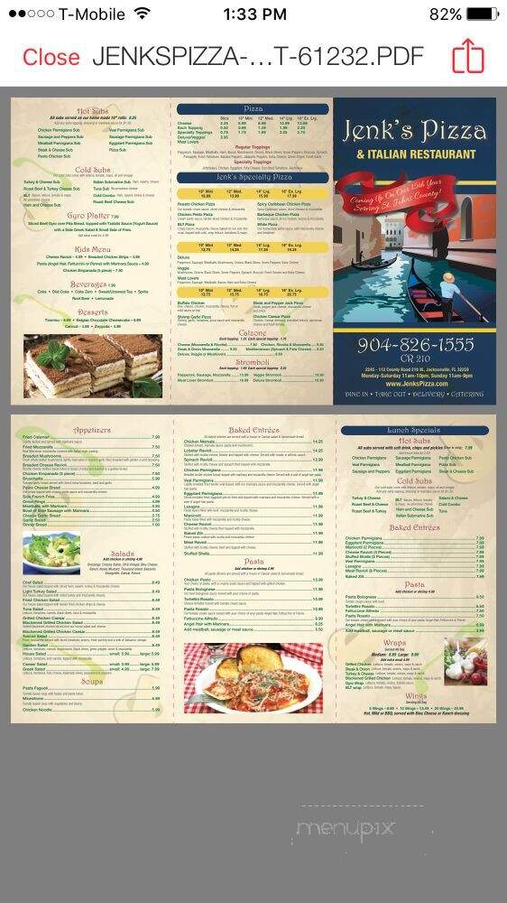 Jenk's Pizza - St Johns, FL menu_pic