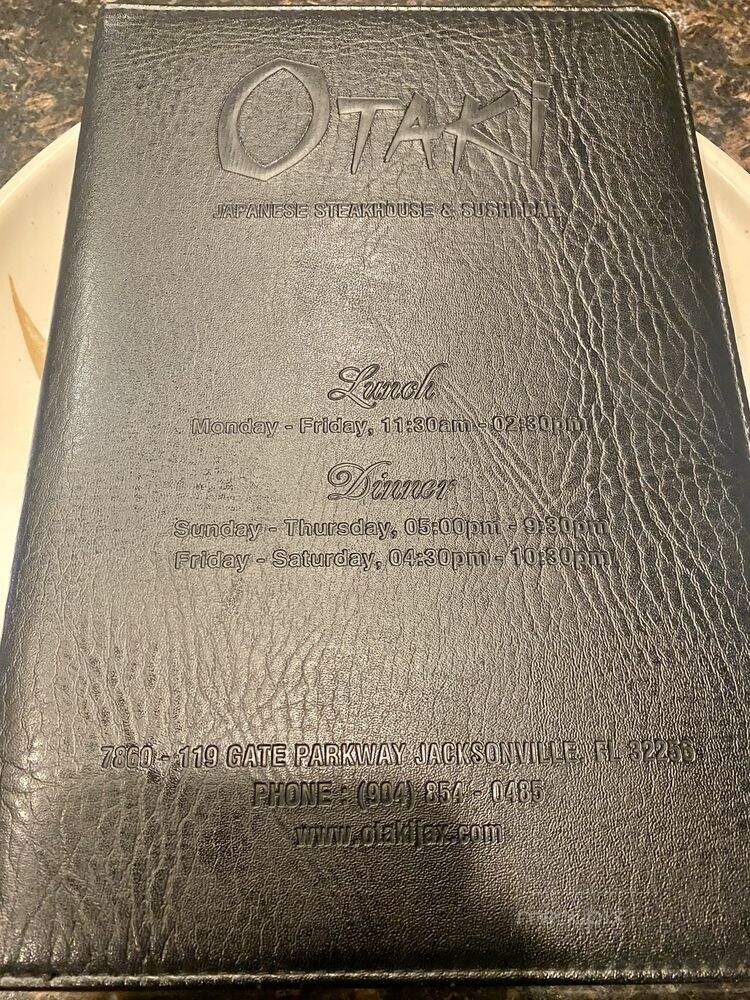 Otaki Japanese Steakhouse - Jacksonville, FL menu_pic