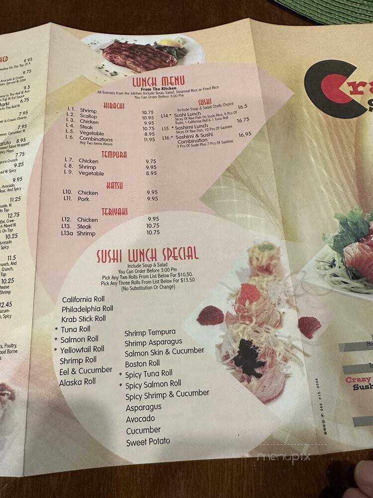 Crazy Sushi - Jacksonville, FL menu_pic
