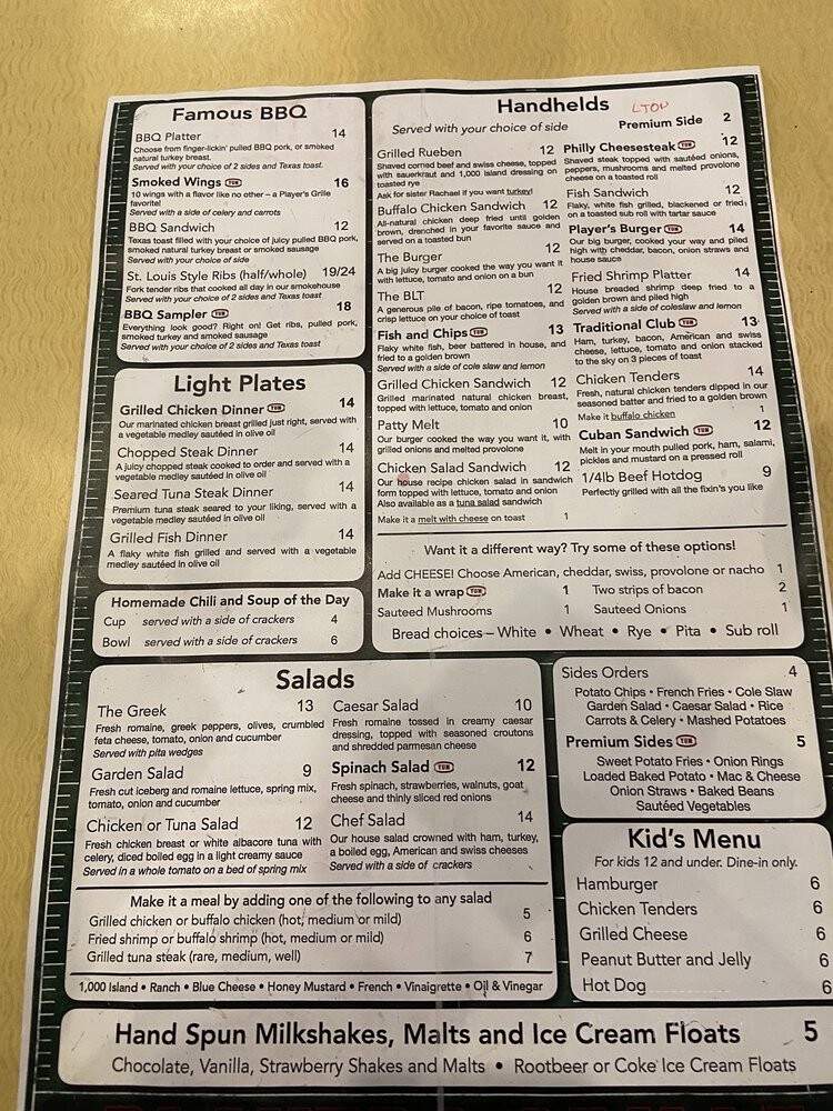 Players Grille - Jacksonville, FL menu_pic