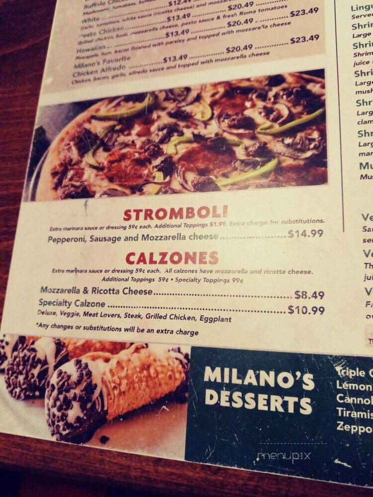 Milano's Italian Restaurant - Jacksonville, FL menu_pic