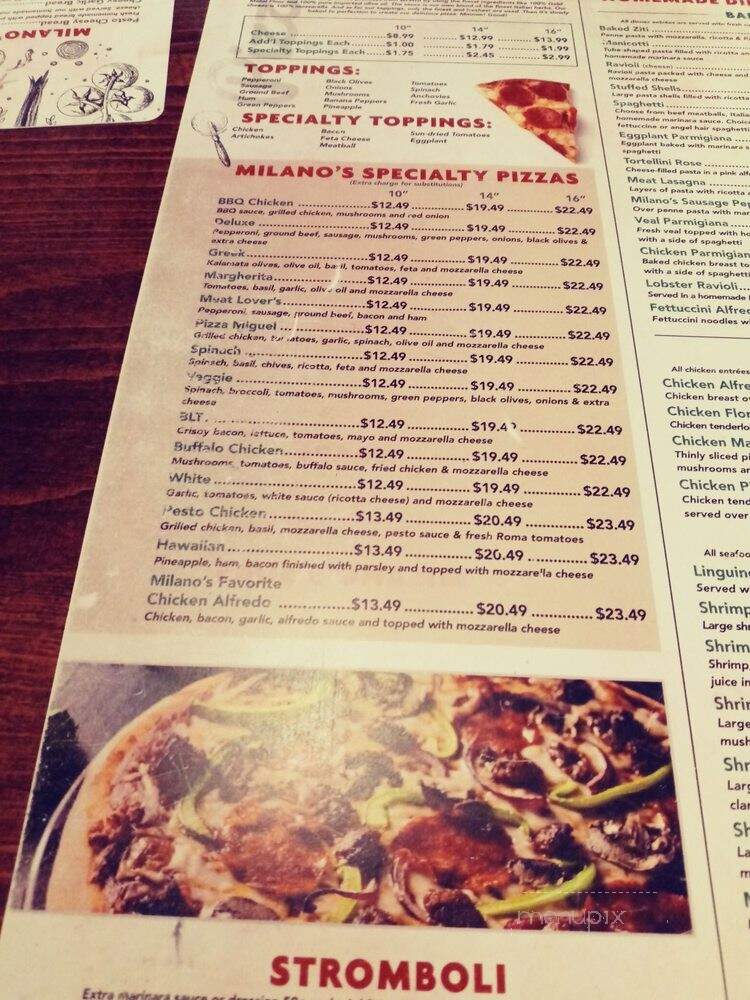 Milano's Italian Restaurant - Jacksonville, FL menu_pic