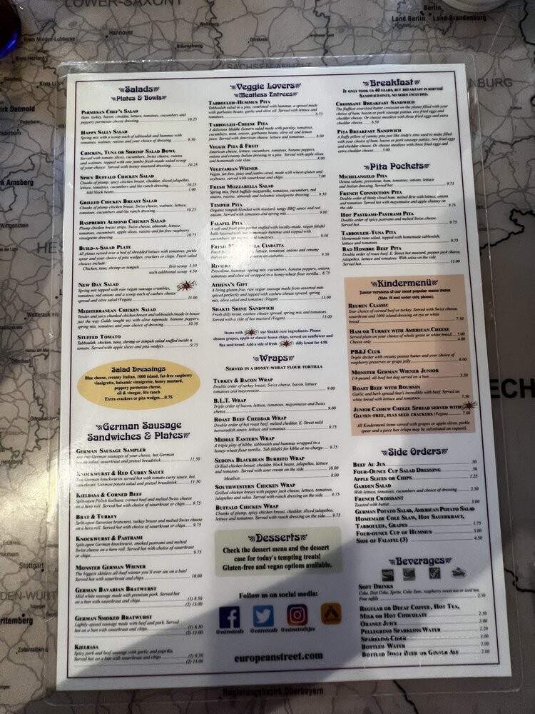 European Street Cafe - Jacksonville, FL menu_pic