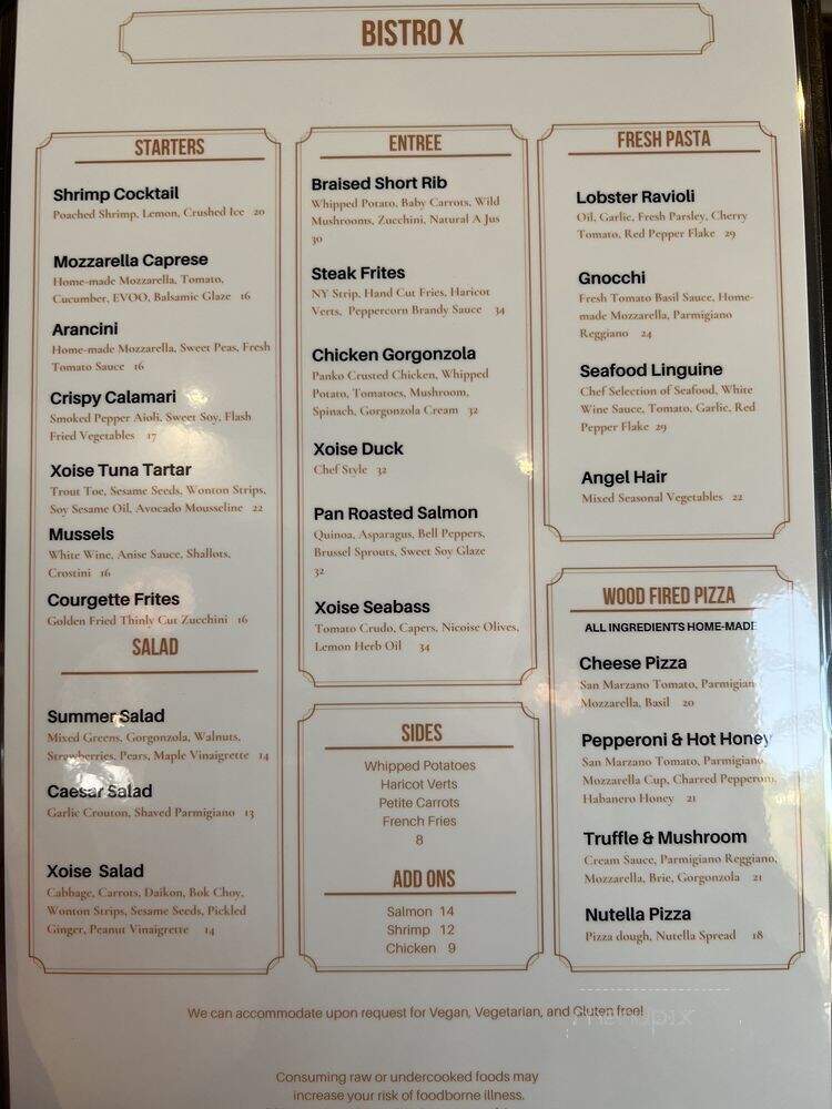 Bistro Aix - Jacksonville, FL menu_pic