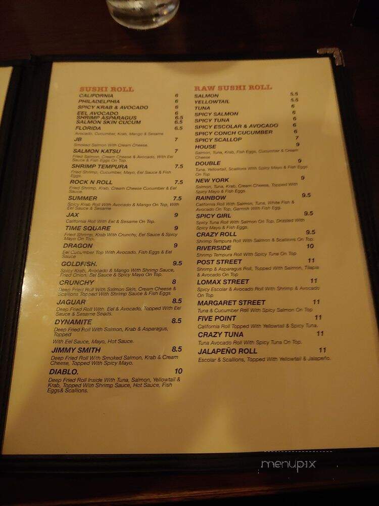 Sake House - Jacksonville, FL menu_pic