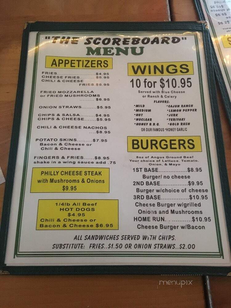 Scoreboard Sports Bar & Grill - Jacksonville, FL menu_pic