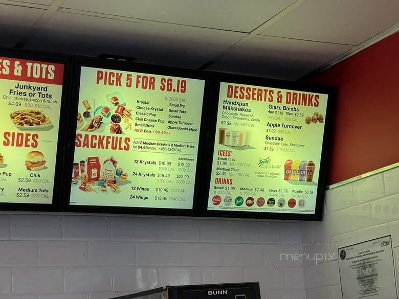 Krystal - Jacksonville, FL menu_pic