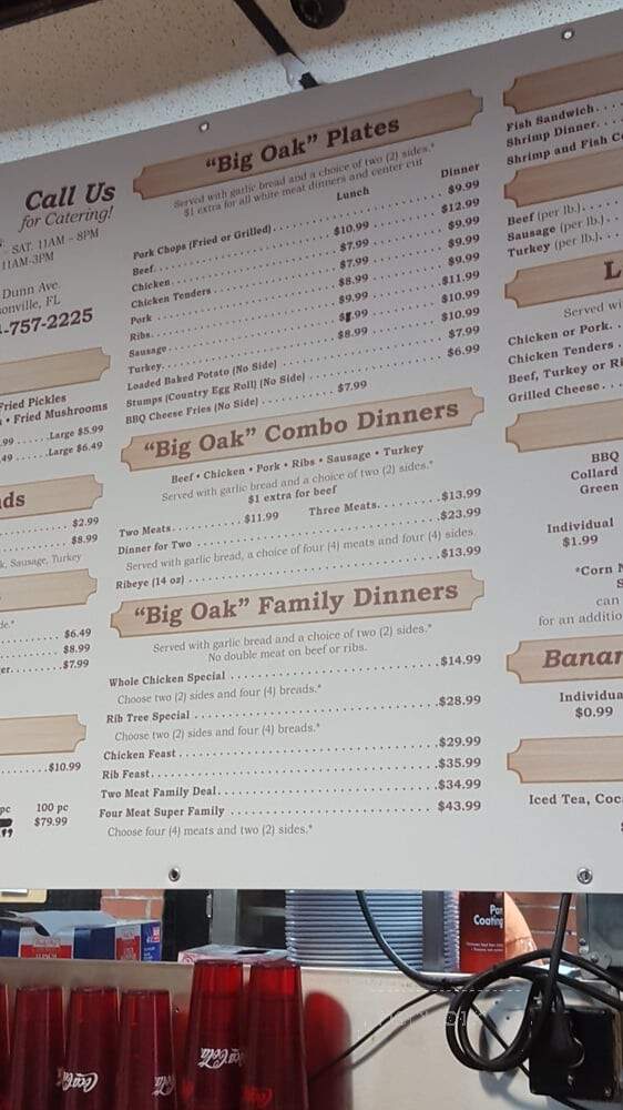 Big Oak - Jacksonville, FL menu_pic
