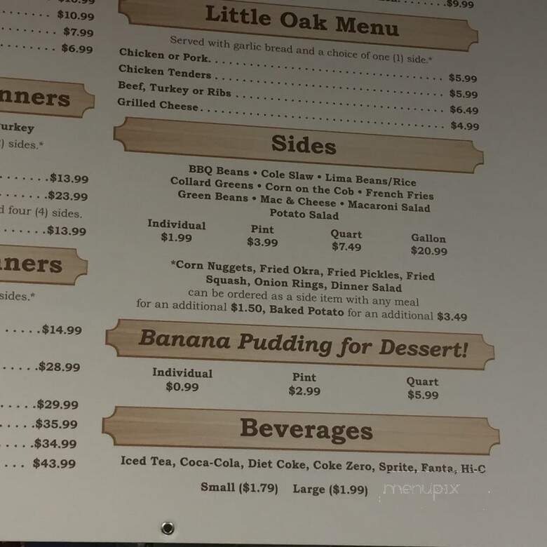 Big Oak - Jacksonville, FL menu_pic