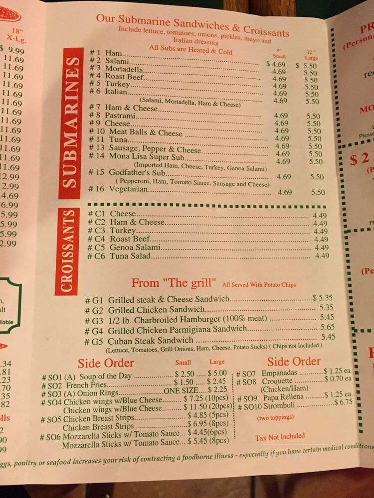 Mona Lisa - Coral Gables, FL menu_pic