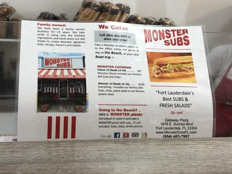 Monster Subs - Fort Lauderdale, FL menu_pic