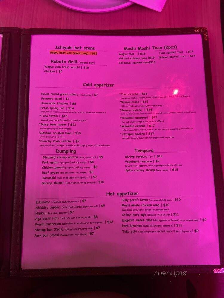 Moshi Moshi - Miami Beach, FL menu_pic