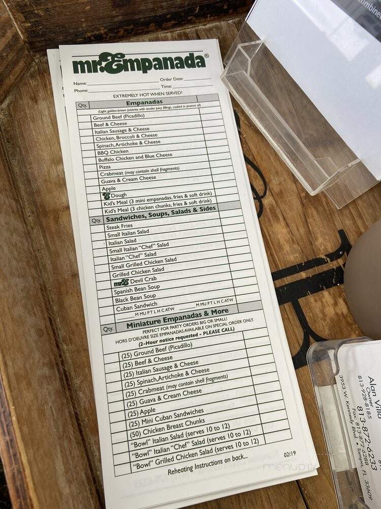 Mr Empanada - Tampa, FL menu_pic
