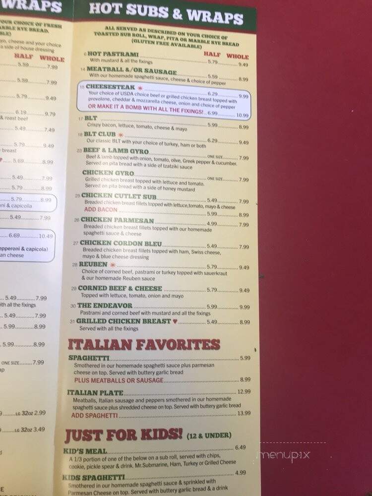 Mr Submarine - Titusville, FL menu_pic