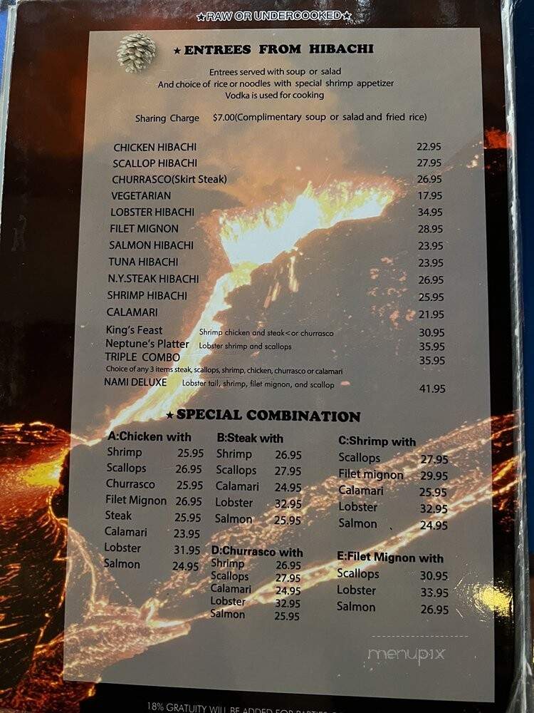 Nami Japanese Restaurants - Pembroke Pines, FL menu_pic