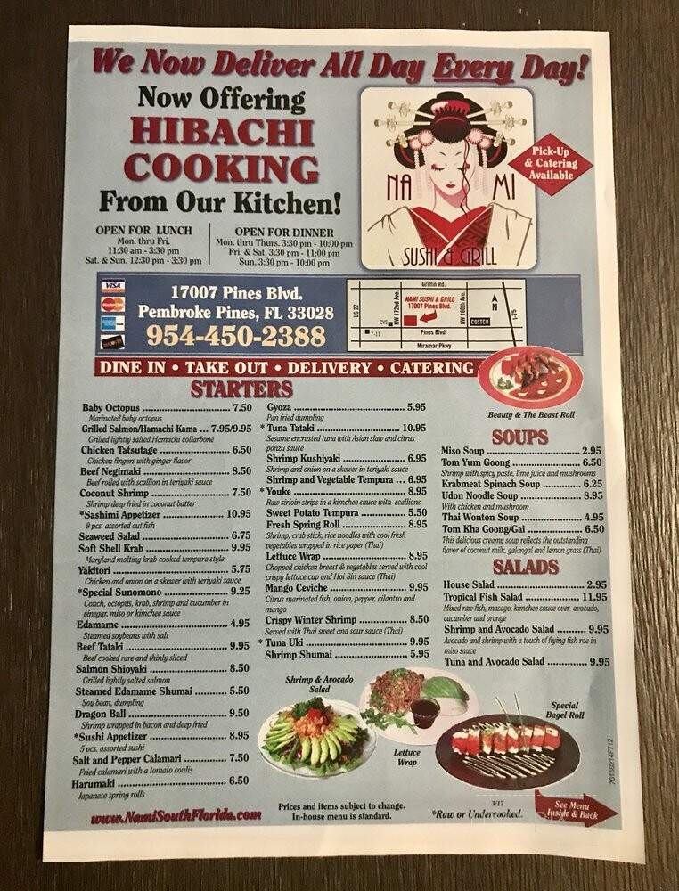 Nami Sushi & Grill - Pembroke Pines, FL menu_pic