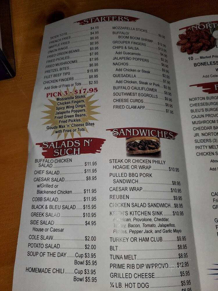 Norton's Diner - Dunedin, FL menu_pic