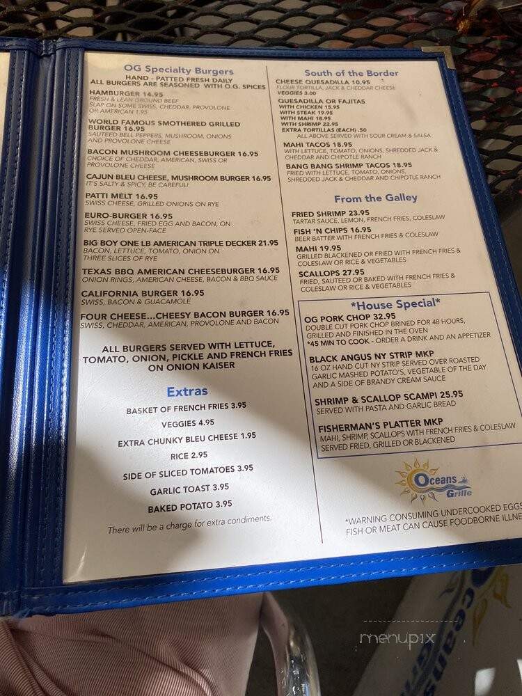 Ocean's Grille - Fort Lauderdale, FL menu_pic