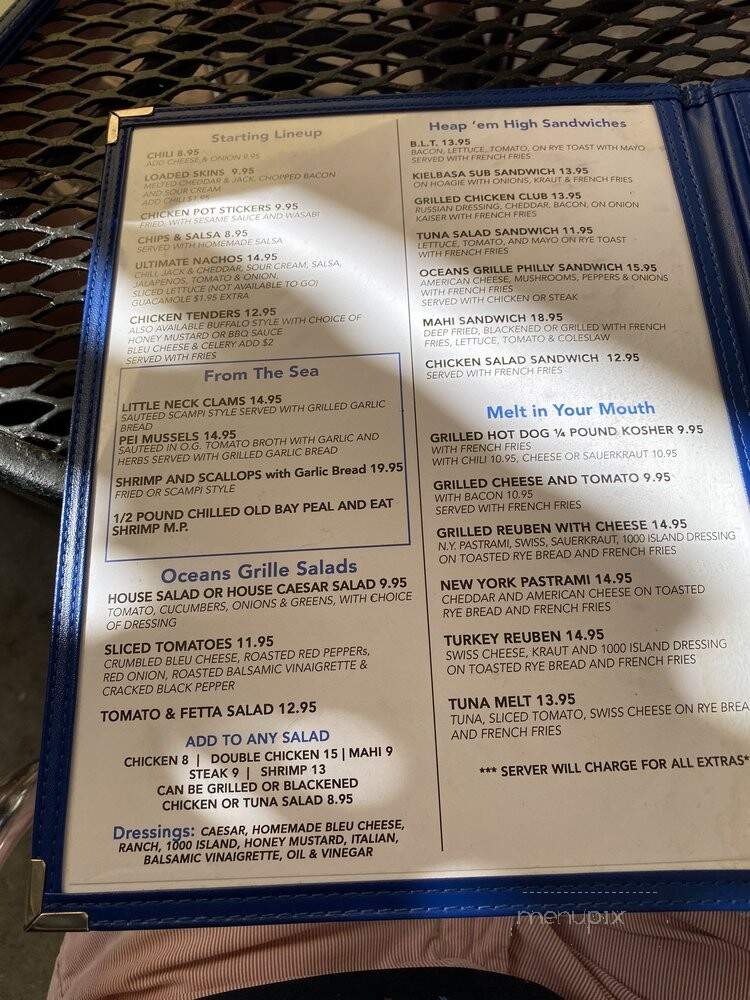 Ocean's Grille - Fort Lauderdale, FL menu_pic