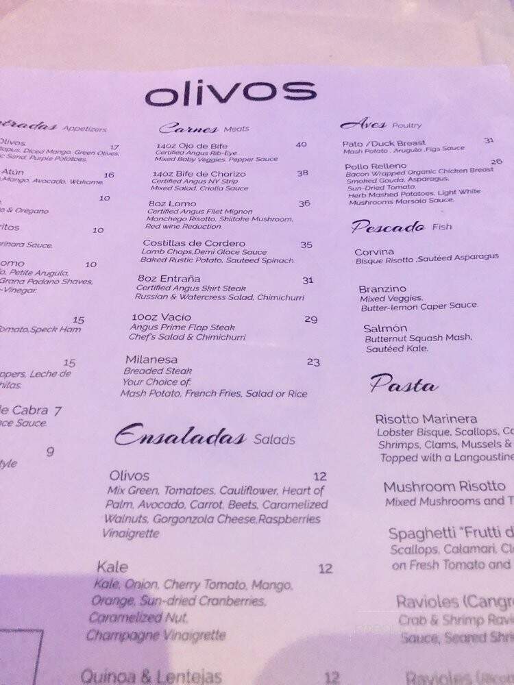Olivos Restaurant - Doral, FL menu_pic
