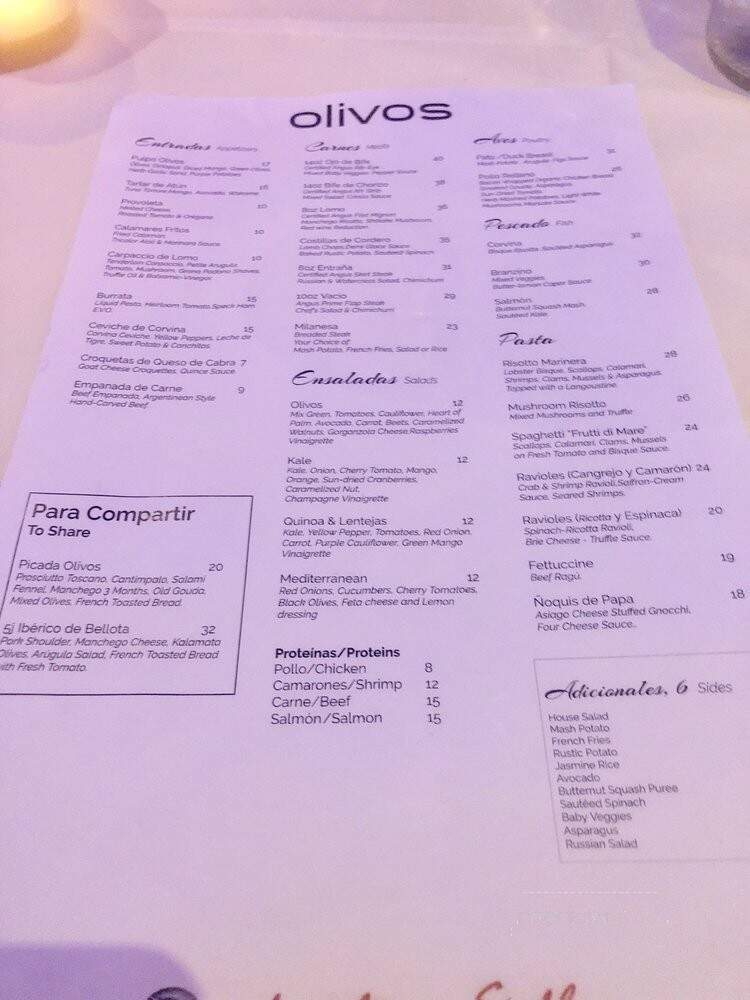 Olivos Restaurant - Doral, FL menu_pic