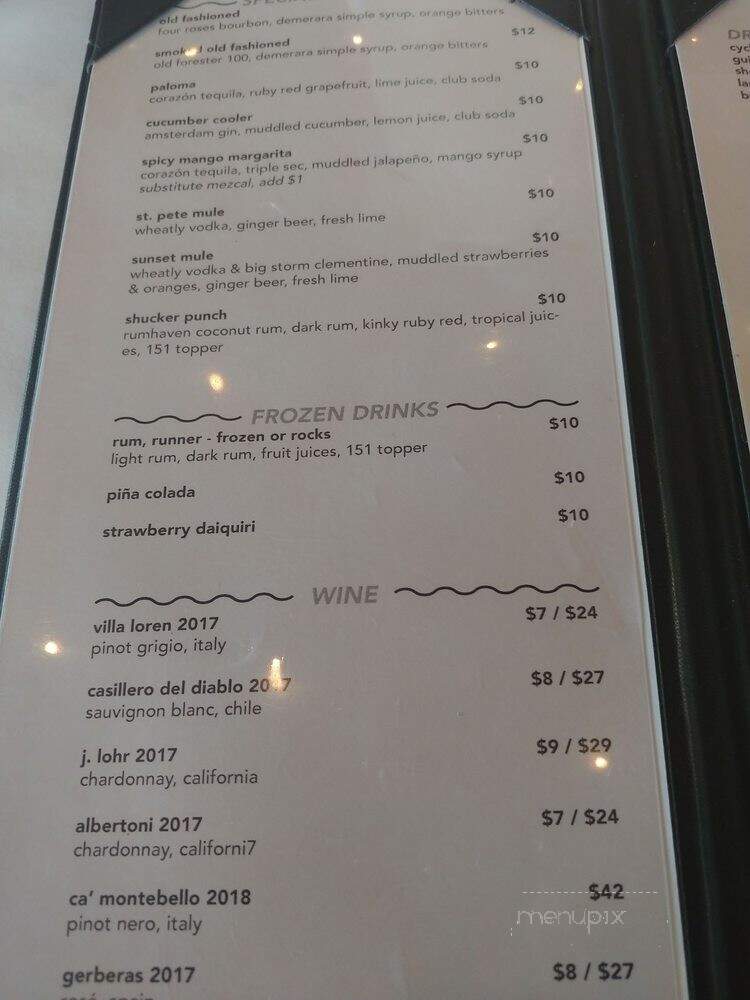 Oyster Shuckers - St Pete Beach, FL menu_pic