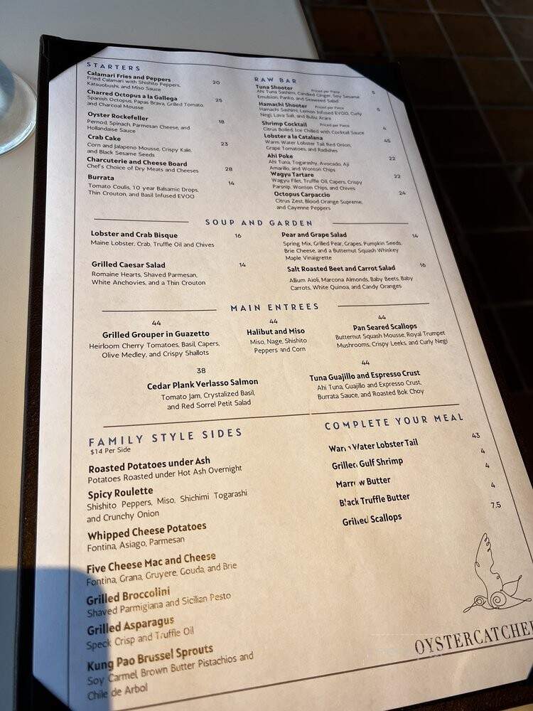 Oystercatchers-Grand Hyatt - Tampa, FL menu_pic