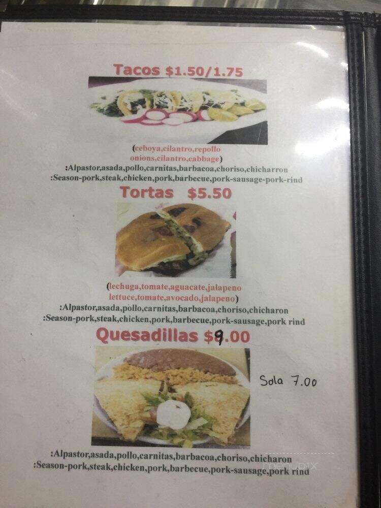 Paleteria Y Taqueria Guerrence - Lakeland, FL menu_pic
