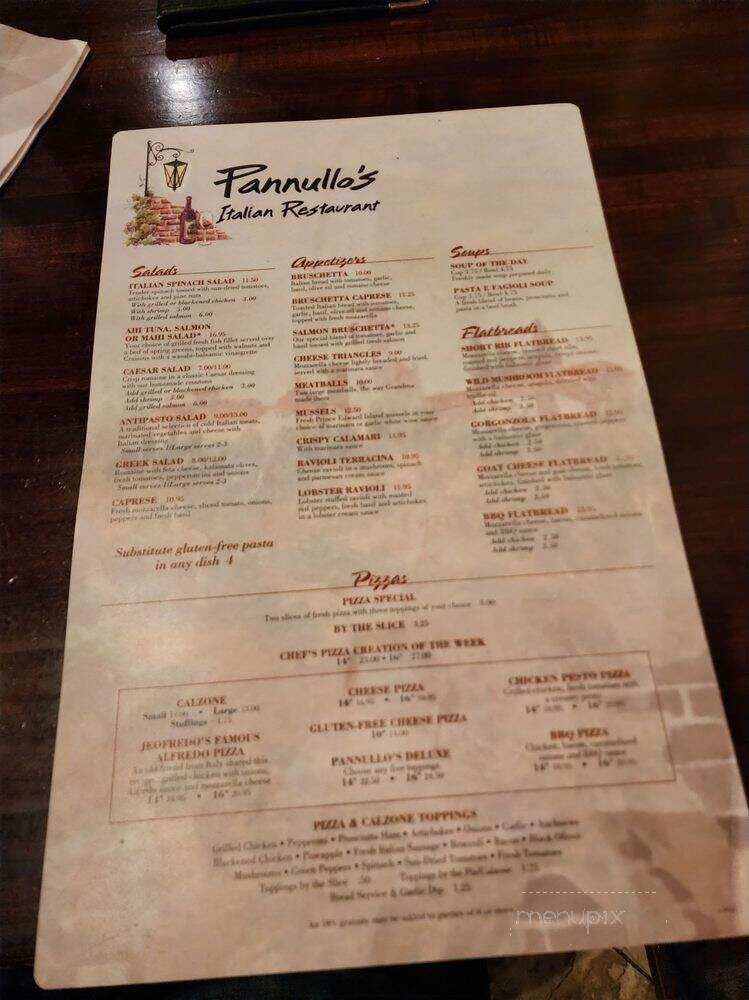 Pannullo's Italian Restaurant - Winter Park, FL menu_pic