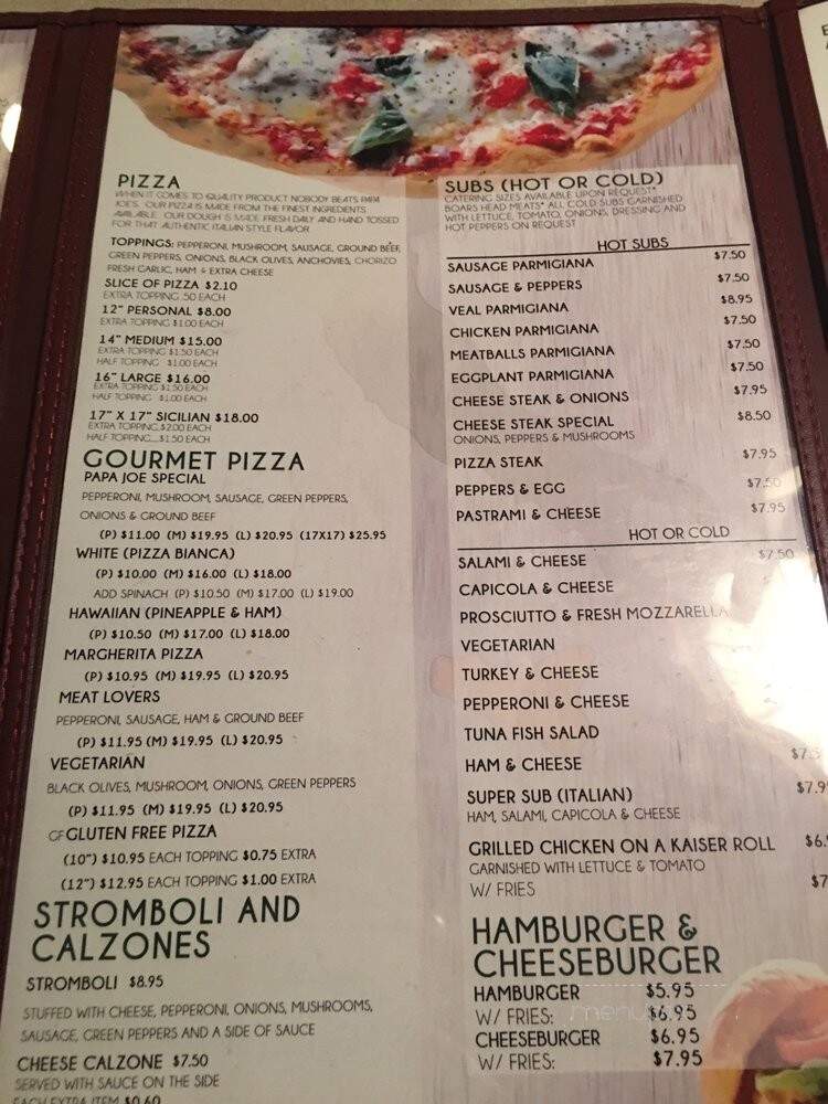 Papa Joe's - Lake Mary, FL menu_pic