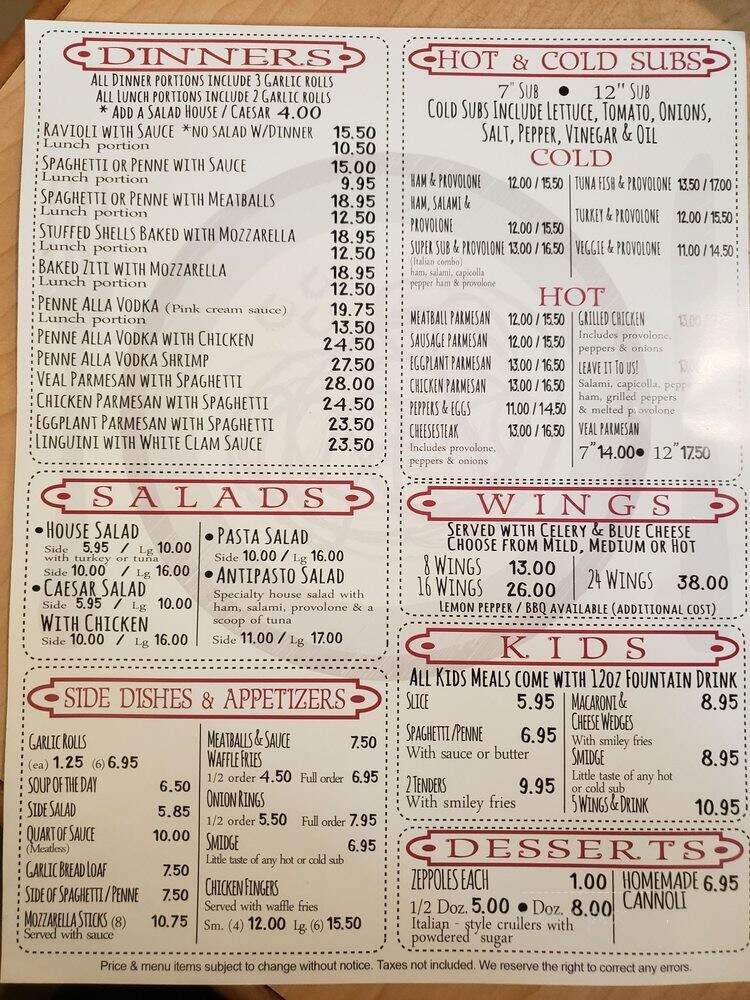 Pasquale & Sons Pizza Co - Coral Springs, FL menu_pic