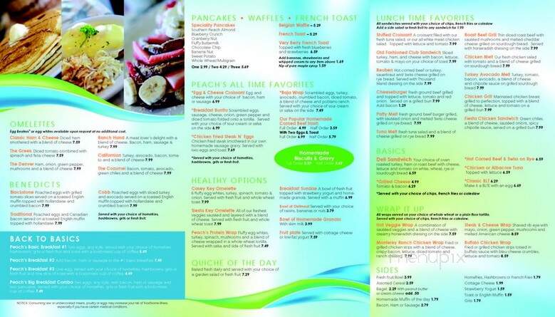 Peach's Restaurant - Bradenton, FL menu_pic