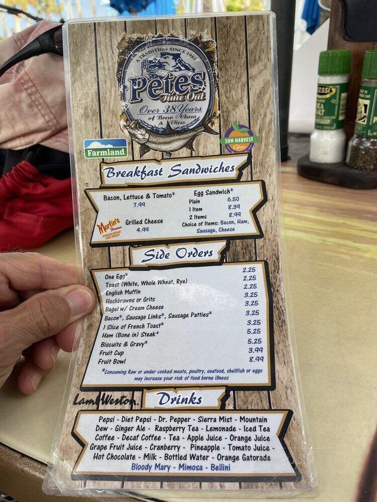 Pete's Time Out - Fort Myers Beach, FL menu_pic