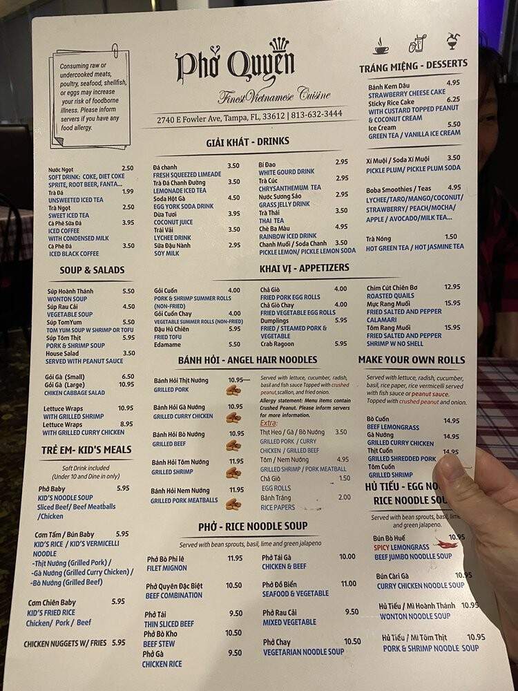 Pho Quyen Vietnamese - Tampa, FL menu_pic